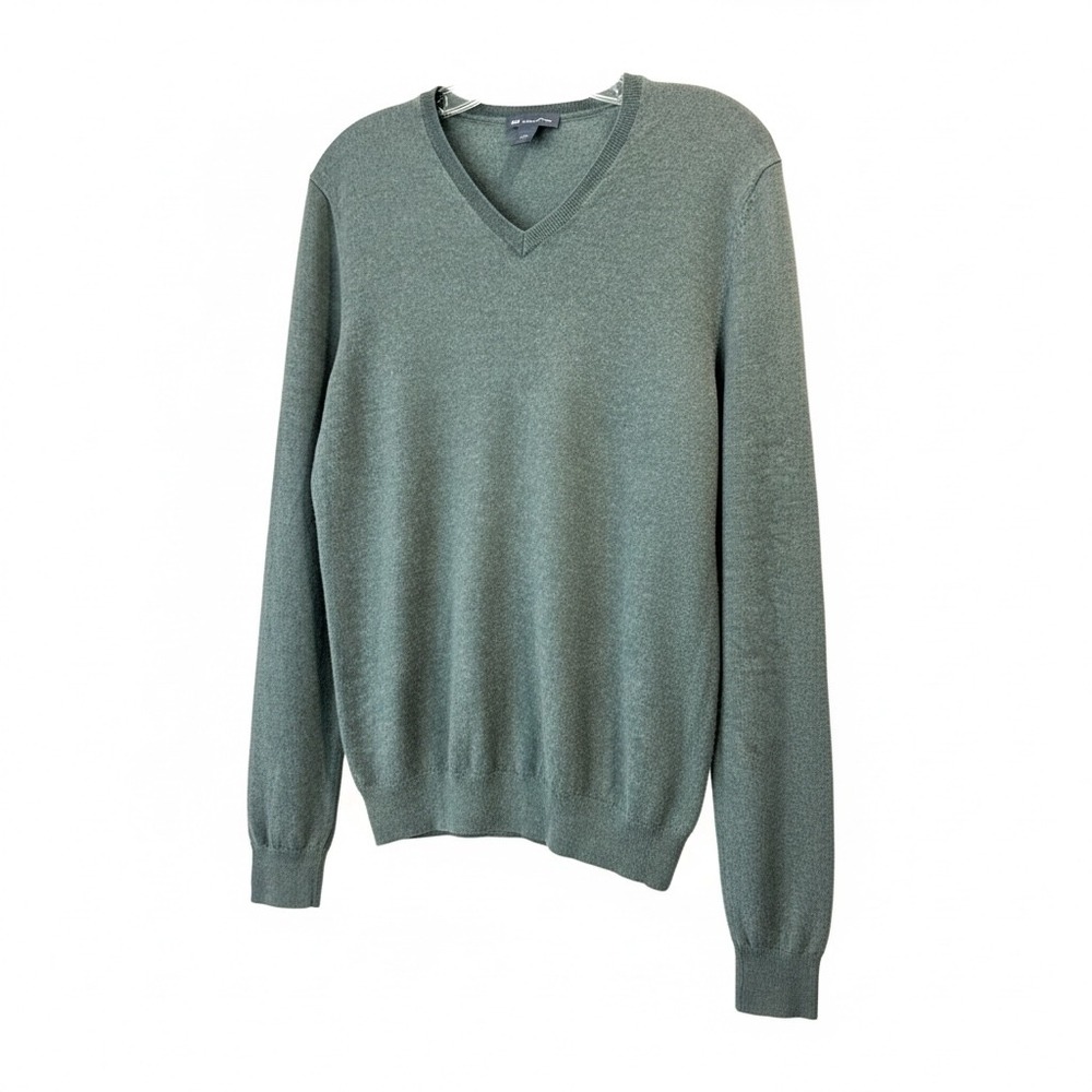 Gap V-Neck Sweater Mens M Teal Green Grampacore  Merino‎ Wool